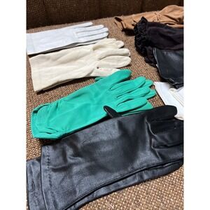 Large Lot of Ladies’ Vintage Gloves 9 pairs cloth, lace, Nylon , Sheer